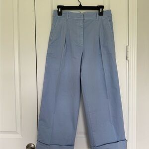 J Crew Light Blue Wide-Leg Cropped Pants